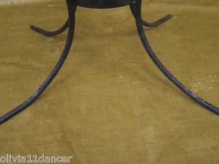 Vtg Black Metal Iron Table Mid Century Modern Plant Stand Side Table Glass Top