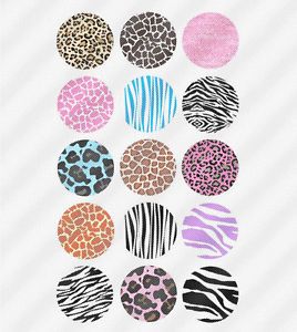 N537 Edible Birthday Cake Cookie Cupcake Toppers Zebra Leopard Animal Print