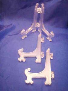 3 Display Easels Stands Plastic Clear Acrylic 4 5" Tall
