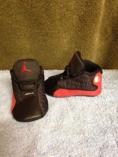 Nike Air Jordan 13 Retro Infant Baby Boys Red Black Crib Shoes Size 3 C