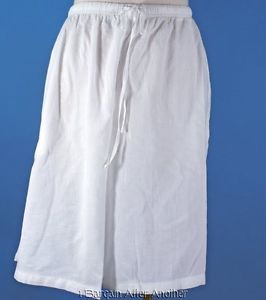 New Silhouettes Women Comfort White Crinkle Cotton Gauze Shorts Size 2X