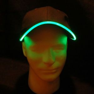 New Mens Womens LED Lighted Glow Hat Cap Hats Caps Black Fabric Baseball Golf