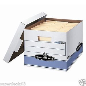 10 Heavy Duty Office Filing Storage Boxes with Lids