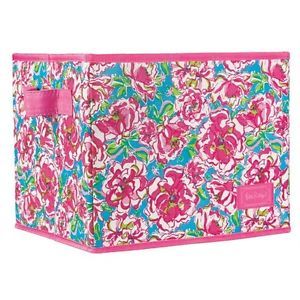 Lilly Pulitzer Lucky Charms Organizational Storage Bin Hanging File Box Med