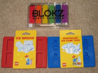 Official Lego Minifigure Brick Mold Ice Cube Tray Blokz Birthday Party Candles