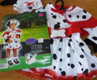 Toddler Girls Dalmatian Dog 101 Costume Dress Up Size 18 24 MO 2T 3T 4T Ears