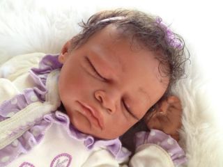 Baby Aisha Biracial Beautiful Reborn Baby Girl Art Doll Hand Painted 3D Skin