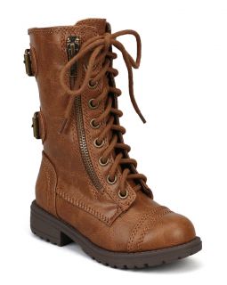 Happy Soda Dome 2S New Lace Buckles Combat Boot Toddler Little Girl Big Girl
