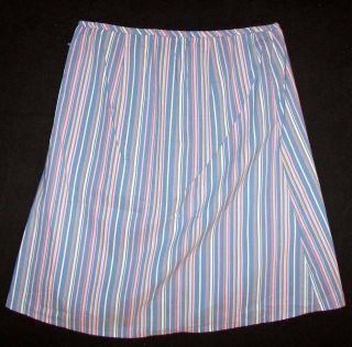 Old Navy Sz 10 Womens Blue Pink White Striped A Line Skirt KI35