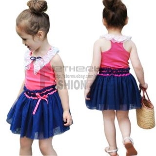 Girls Kids Fashion Tulle Sleeveless Top Dress Size 3 4 5 6 7 One Piece Costume