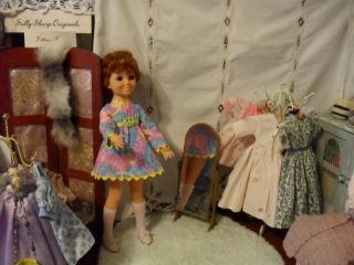 SSO Doll Clothes Peace Sign Print Dress Pink Panties for 17 5" Beautiful Crissy