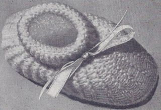 Vintage Knitting Pattern Baby Booties Infant Shoes Snow