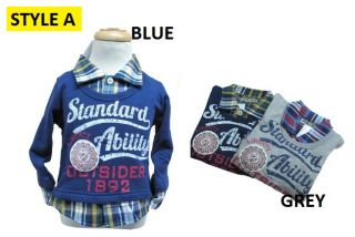 6 24M Baby Boy Sport Tops Clothes Colour Checked Shirt Long Sleeves T Shirt