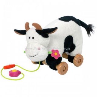Orange Tree Toys Soft Pull Along Cow Baby Toy Wooden Pullalongs Toddler Toy