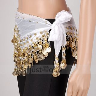 3 Rows Belly Dance Costume Hip Scarf Skirt Belt Gold Coin Dancer Dancing Costume