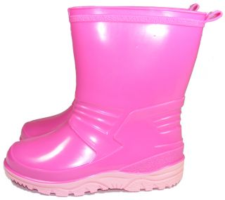 New Toddler Girls Pink Festival Calf Wellies Wellingtons Boots Size 6 7 8 10