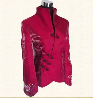 Charming Chinese Women's Silk Jacket Coat Sz M 4XL