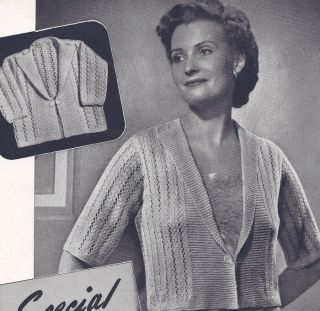Vintage Knitting Pattern Bed Jacket Sweater Baby Sacque