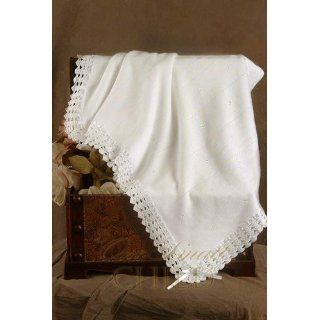 Annalise Christening Baptism Blessing Knit Baby Blanket