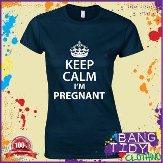 Funny Pregnant Womens T Shirt Keep Calm Im Pregnant Maternity Mother Baby