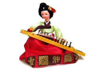 Hyundai Hmall Korean Traditional Dress HANBOK Doll Gayageum Korean Harp