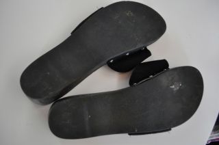 Chanel CC Wood Clogs Dr Scholls Black Sandals Women Shoes Suede Slides Size 42