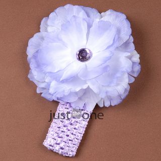 For Baby Newborn Toddlers Girls Crochet Headband with Cute Flower Hair Clip in 1