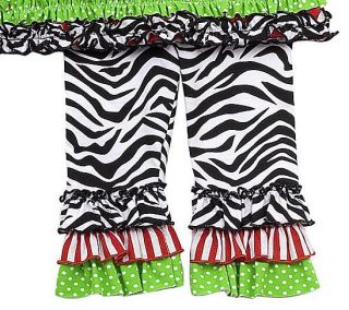 New Girls RARE Editions Sz 4T Red Zebra Snowman Christmas Outfit Dress Clothes