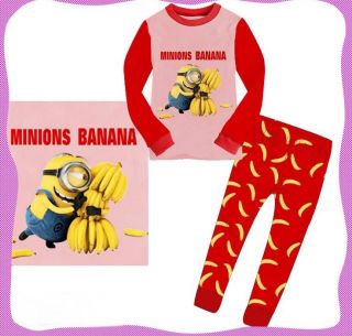 Minions Despicable Me Girls Kids Boys Sleepwear"Minions Banana" Pajamas Set Gift