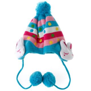 Cute Kid Boys Girls Baby Bunny Ear Knit Wool Winter Cap Hat Beanie Blue H3100BL