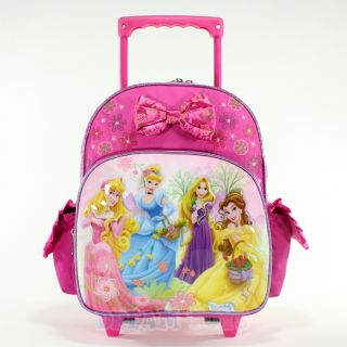Disney The Princess Floral 12" Small Toddler Roller Backpack Girls Rolling Bag