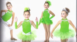 Mix N Match Lime Sherbet Tutu Capri Pant Silver Dance Dress Ballet Costume
