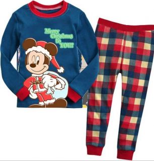 Baby Kids Suits Boys Girls Christmas Sleepwear"Mickey Mouse" Pajama Set Gift 6T