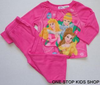 Disney Princess Girls 18 24 Months PJs Set Pajamas Shirt Pants Ariel Aurora