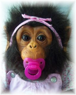 "Richelle" OOAK Reborn Chimpanzee Chimp Monkey Baby Boy Doll