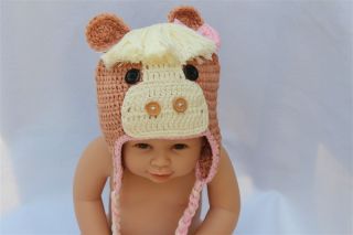 New Handmade Baby Crochet Yak Maned Cattle Hat Photograph Newborn to 3 Year Gift