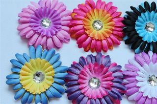Lot 12 Baby Child 4inch Two Color Gerbera Daisy Flower Headdress Pectoral Flower