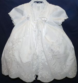New 3 Piece Baby Infant Girls Christening Baptism Wedding Dress Small 6 MO
