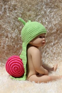Cute Handmade Cotton Newborn Baby Crochet Knit Snail Beanie Hat Colorful New