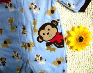 New Long Sleeve Kids Bodysuits Footed Baby Sleepwear Pajamas "Monkey" H107