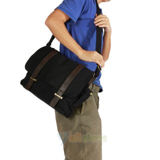 New Fashion Men Shoulder Tote Messenger Bag School Bookbag Canvas Bags Black 561