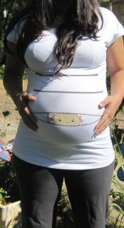 Funny Maternity Shirt Pregnancy Clothing Baby Peeking from Zipper Peek A Boo