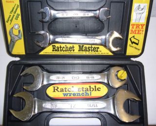 New Ratchet Master 4 Piece Ratcheting Wrench Set w Case