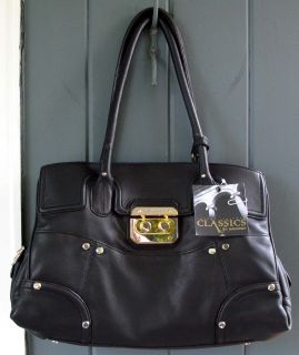 B Makowsky Black Leather Bag Big Satchel Washington