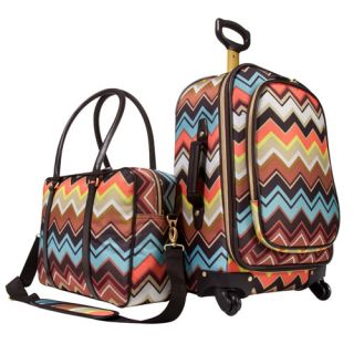 Missoni for Target 2 PC Set Zig Zag Carry on Spinner Luggage Suitcase Tote Bag