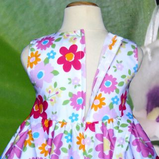 New White Pink Flower Clothing Birthday Party Baby Girls Dress Kids Size 2 5 Y