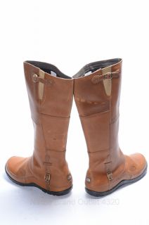 Brown Knee High Buckle Boots