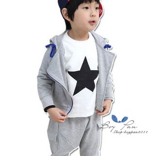 New Kids Clothing Cool Boys Pure Color Long Sleeve Trousers Outfits Sets AGE2 7Y