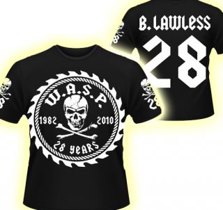 Official T Shirt Wasp Black Skull and Bones Metal XXL