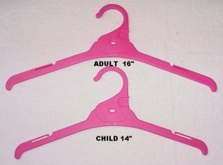 New Lot 250 Pink Hangers Adult Child 14" 16" Closet Kids Girl Baby Store